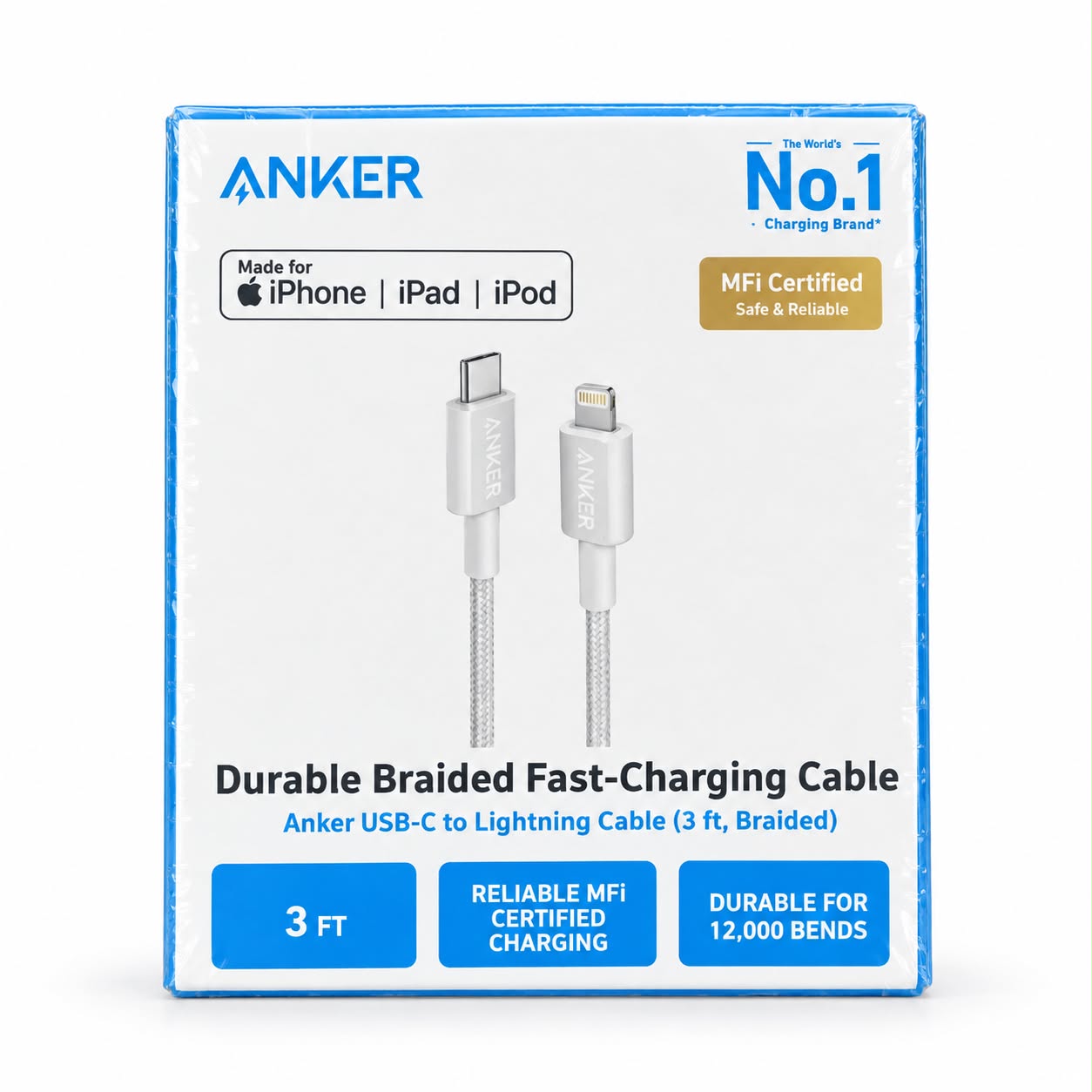 Anker Durable Braided Fast-Charging Data Cable C-L